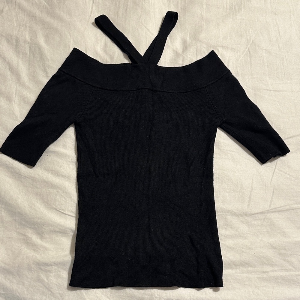 Express Off-Shoulder Black Ribbed Top | Size XS | Chic & Stretchy